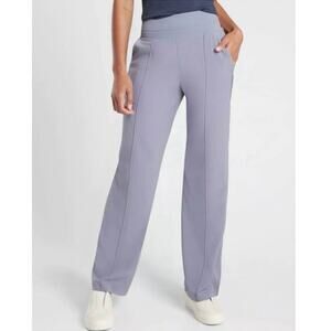 Athleta Nolita Wide Leg Tempest Violet Purple High Rise Side Stripe Pants Size 6